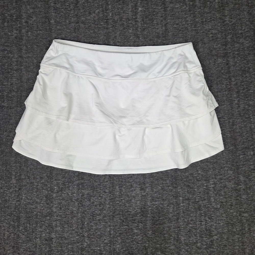 Athleta Tennis Skort Women L White Layered Athleisure Activewear